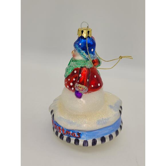 Vintage Brother Sister Design Studio "A Cozy Little Christmas" Glass Ornament 5" - Picture 3 of 7